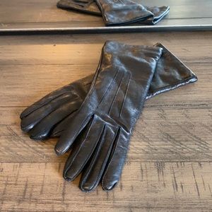 NWOT Black Leather Coach Gloves 6.5